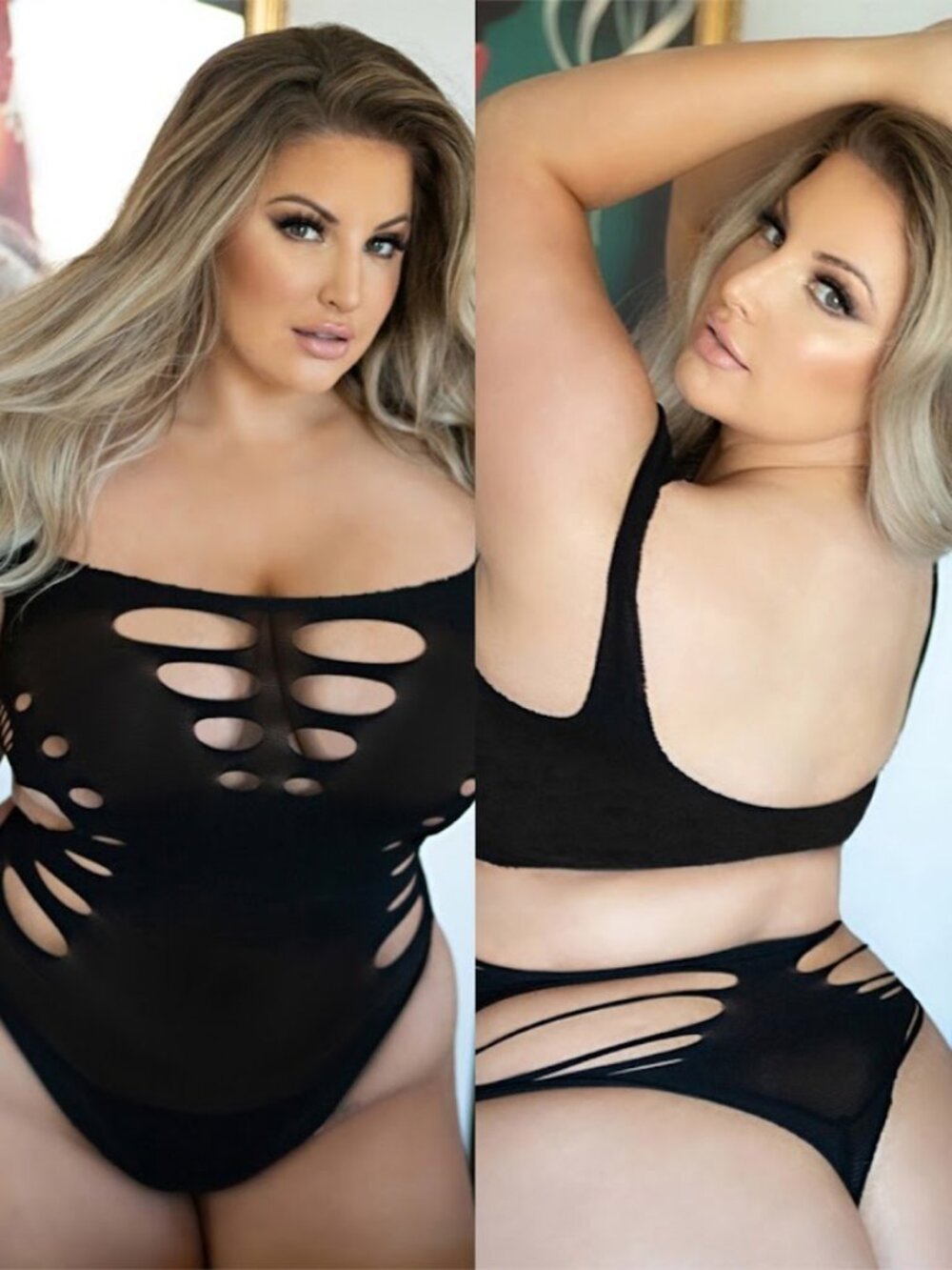 Cutout Bodystocking Queen Plus Size Thong Back Open Side Killer Legs NWT